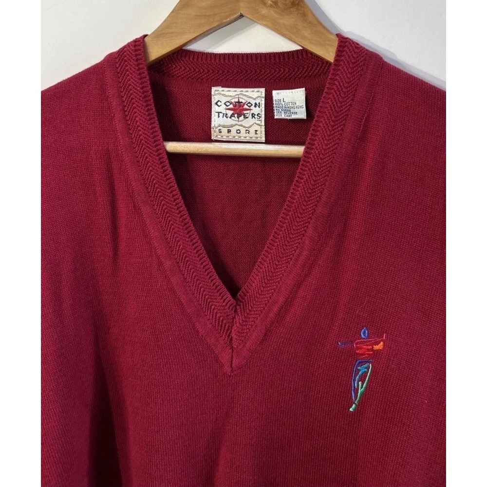 Mens VTG Cotton Traders Golf Sweater Pullover Sz Large Hong Kong EC‎